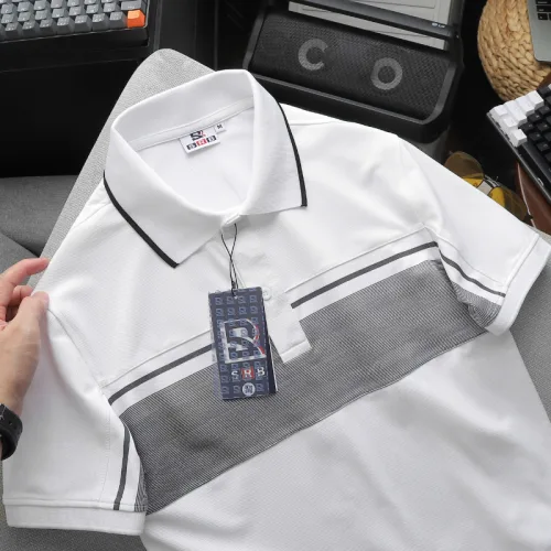 Áo Thun Polo Srn Giri Nam Phối Sọc Ngang Trước Ngực Và Tay Áo BigSize Từ 50-90kg