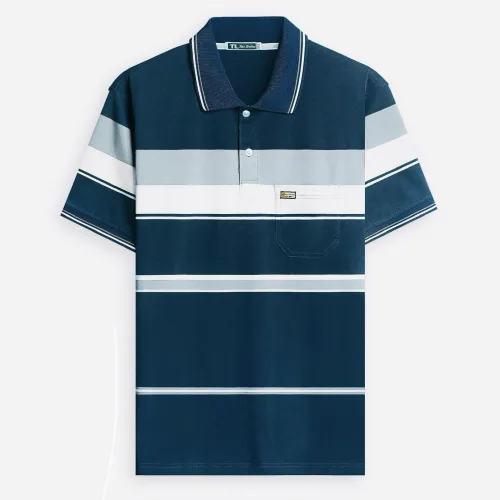 Áo Thun Sọc Có Cổ Nam Trung Niên Có Túi Thun Cotton Cao Cấp (Có size 3x)