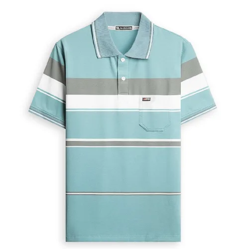 Áo Thun Sọc Có Cổ Nam Trung Niên Có Túi Thun Cotton Cao Cấp (Có size 3x)