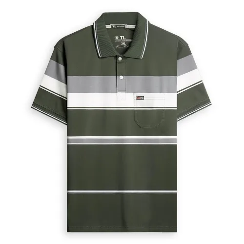 Áo Thun Sọc Có Cổ Nam Trung Niên Có Túi Thun Cotton Cao Cấp (Có size 3x)