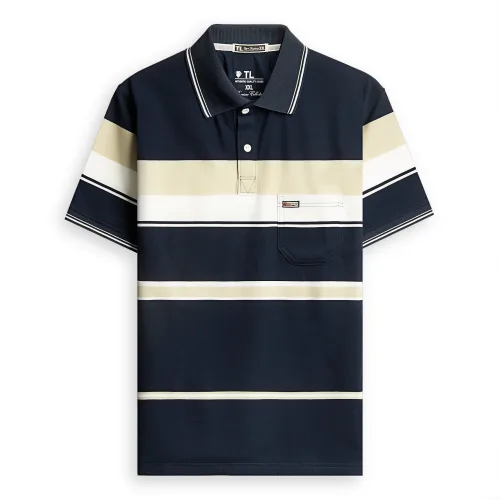 Áo Thun Sọc Có Cổ Nam Trung Niên Có Túi Thun Cotton Cao Cấp (Có size 3x)