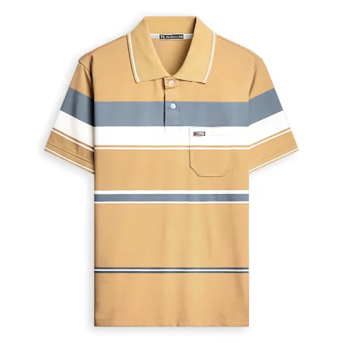 Áo Thun Sọc Có Cổ Nam Trung Niên Có Túi Thun Cotton Cao Cấp (Có size 3x)