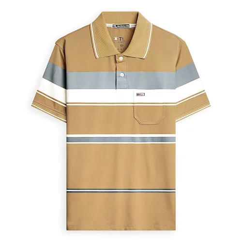 Áo Thun Sọc Có Cổ Nam Trung Niên Có Túi Thun Cotton Cao Cấp (Có size 3x)