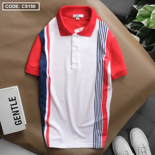 Áo Thun Polo Nam Tay Ngắn Kẻ Sọc Dọc