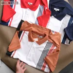 Áo Thun Polo Nam Tay Ngắn Kẻ Sọc Dọc