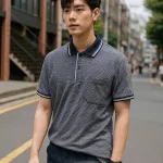Áo Thun Polo Sọc Nam Cổ Bẻ Có Túi