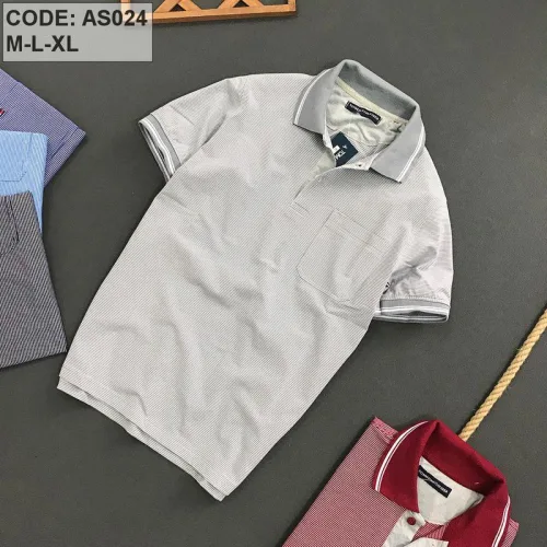 Áo Thun Polo Sọc Nam Cổ Bẻ Có Túi