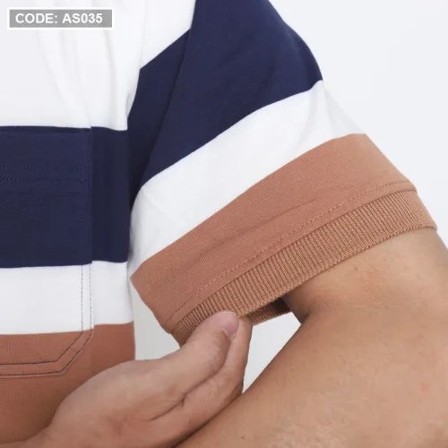Áo Thun Polo Nam Phối Sọc Có Túi