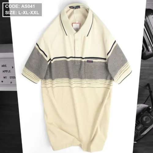 Áo Thun Sọc Nam Có Cổ Phối Viền Có Túi Thun Cotton