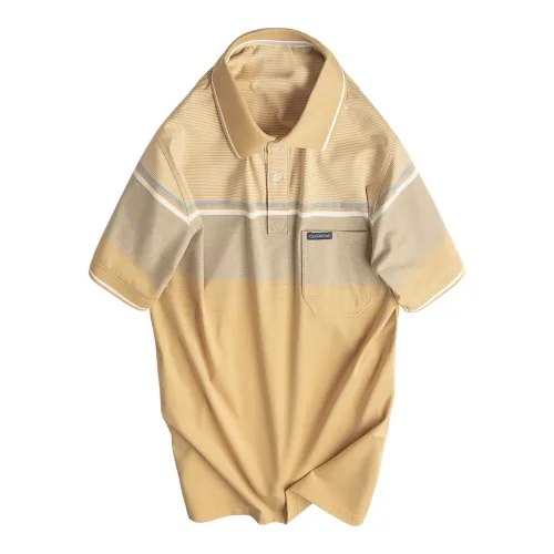 Áo Thun Sọc Nam Có Cổ Phối Viền Có Túi Thun Cotton