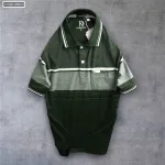 Áo Thun Sọc Nam Có Cổ Phối Viền Có Túi Thun Cotton