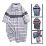 Áo Thun Sọc Nam Melan Cổ Bẻ Có Túi Thun Cotton