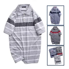 Áo Thun Sọc Nam Melan Cổ Bẻ Có Túi Thun Cotton