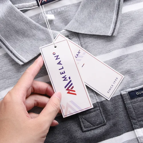 Áo Thun Sọc Nam Melan Cổ Bẻ Có Túi Thun Cotton