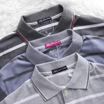 Áo Thun Sọc Nam Melan Cổ Bẻ Có Túi Thun Cotton