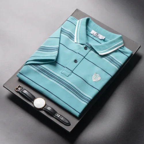 Áo thun sọc nam thêu logo PH thun cotton