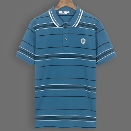 Áo thun sọc nam thêu logo PH thun cotton