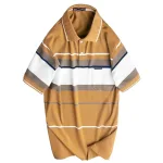 Áo Thun Sọc Nam Trung Niên Cổ Bẻ Có Túi Thun Cotton Cao Cấp (Có size 3x)