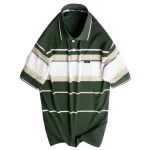 Áo Thun Sọc Nam Trung Niên Cổ Bẻ Có Túi Thun Cotton Cao Cấp (Có size 3x)