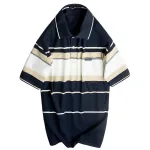 Áo Thun Sọc Nam Trung Niên Cổ Bẻ Có Túi Thun Cotton Cao Cấp (Có size 3x)