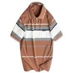 Áo Thun Sọc Nam Trung Niên Cổ Bẻ Có Túi Thun Cotton Cao Cấp (Có size 3x)