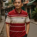Áo Thun Sọc Nam Trung Niên Cổ Bẻ Có Túi Thun Cotton Cao Cấp (Có size 3x)