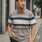 Áo Thun Sọc Nam Trung Niên Cổ Bẻ Có Túi Thun Cotton Cao Cấp (Có size 3x)