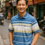 Áo Thun Sọc Nam Trung Niên Cổ Bẻ Có Túi Thun Cotton Cao Cấp (Có size 3x)