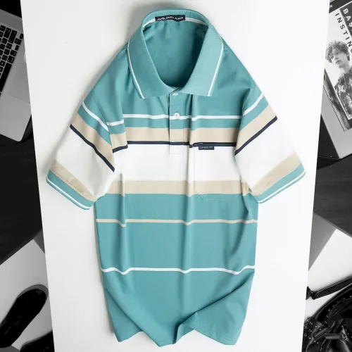 Áo Thun Sọc Nam Trung Niên Cổ Bẻ Có Túi Thun Cotton Cao Cấp (Có size 3x)