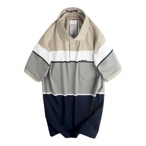 Áo Thun Sọc Nam Trung Niên Phối Màu Cổ Bẻ Có Túi Thun Cotton (Có size 3x)