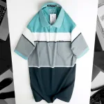 Áo Thun Sọc Nam Trung Niên Phối Màu Cổ Bẻ Có Túi Thun Cotton (Có size 3x)