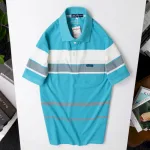 Áo Thun Sọc Nam Trung Niên Phối Sọc Màu Cổ Bẻ Có Túi Thun Cotton (Có size 3x)