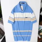 Áo Thun Sọc Nam Trung Niên Phối Sọc Màu Cổ Bẻ Có Túi Thun Cotton (Có size 3x)