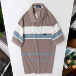 Áo Thun Sọc Nam Trung Niên Phối Sọc Màu Cổ Bẻ Có Túi Thun Cotton (Có size 3x)