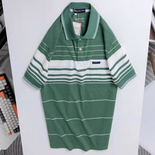 Áo Thun Sọc Nam Trung Niên Phối Sọc Nhuyễn Có Túi Thun Cotton (Có size 3x)