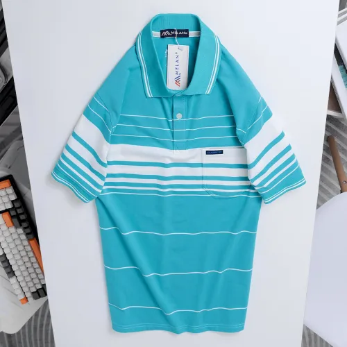 Áo Thun Sọc Nam Trung Niên Phối Sọc Nhuyễn Có Túi Thun Cotton (Có size 3x)