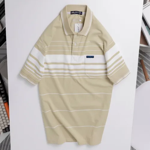 Áo Thun Sọc Nam Trung Niên Phối Sọc Nhuyễn Có Túi Thun Cotton (Có size 3x)