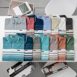 Áo Thun Sọc Nam Trung Niên Phối Sọc Nhuyễn Có Túi Thun Cotton (Có size 3x)