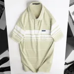 Áo Thun Sọc Nam Trung Niên Phối Sọc Nhuyễn Có Túi Thun Cotton (Có size 3x)