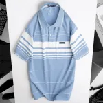 Áo Thun Sọc Nam Trung Niên Phối Sọc Nhuyễn Có Túi Thun Cotton (Có size 3x)