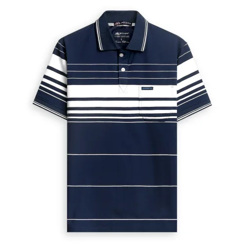 Áo Thun Sọc Nam Trung Niên Phối Sọc Nhuyễn Có Túi Thun Cotton (Có size 3x)