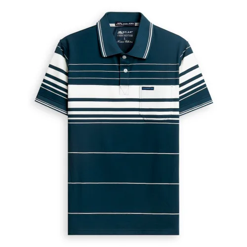 Áo Thun Sọc Nam Trung Niên Phối Sọc Nhuyễn Có Túi Thun Cotton (Có size 3x)
