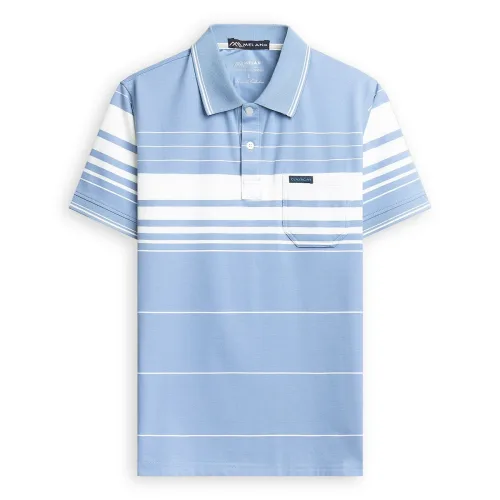 Áo Thun Sọc Nam Trung Niên Phối Sọc Nhuyễn Có Túi Thun Cotton (Có size 3x)