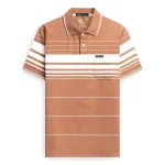 Áo Thun Sọc Nam Trung Niên Phối Sọc Nhuyễn Có Túi Thun Cotton (Có size 3x)