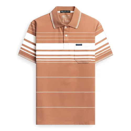 Áo Thun Sọc Nam Trung Niên Phối Sọc Nhuyễn Có Túi Thun Cotton (Có size 3x)