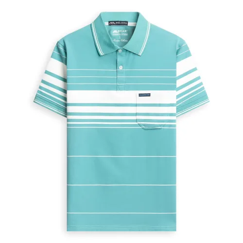 Áo Thun Sọc Nam Trung Niên Phối Sọc Nhuyễn Có Túi Thun Cotton (Có size 3x)