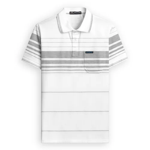 Áo Thun Sọc Nam Trung Niên Phối Sọc Nhuyễn Có Túi Thun Cotton (Có size 3x)