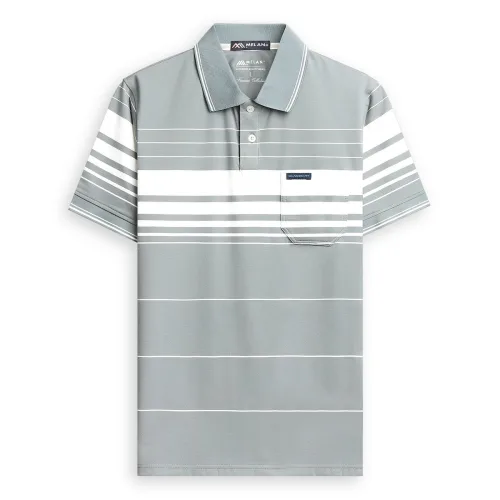 Áo Thun Sọc Nam Trung Niên Phối Sọc Nhuyễn Có Túi Thun Cotton (Có size 3x)