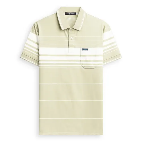 Áo Thun Sọc Nam Trung Niên Phối Sọc Nhuyễn Có Túi Thun Cotton (Có size 3x)