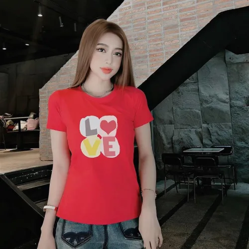 Áo thun thái nữ cổ tròn in chữ LOVE